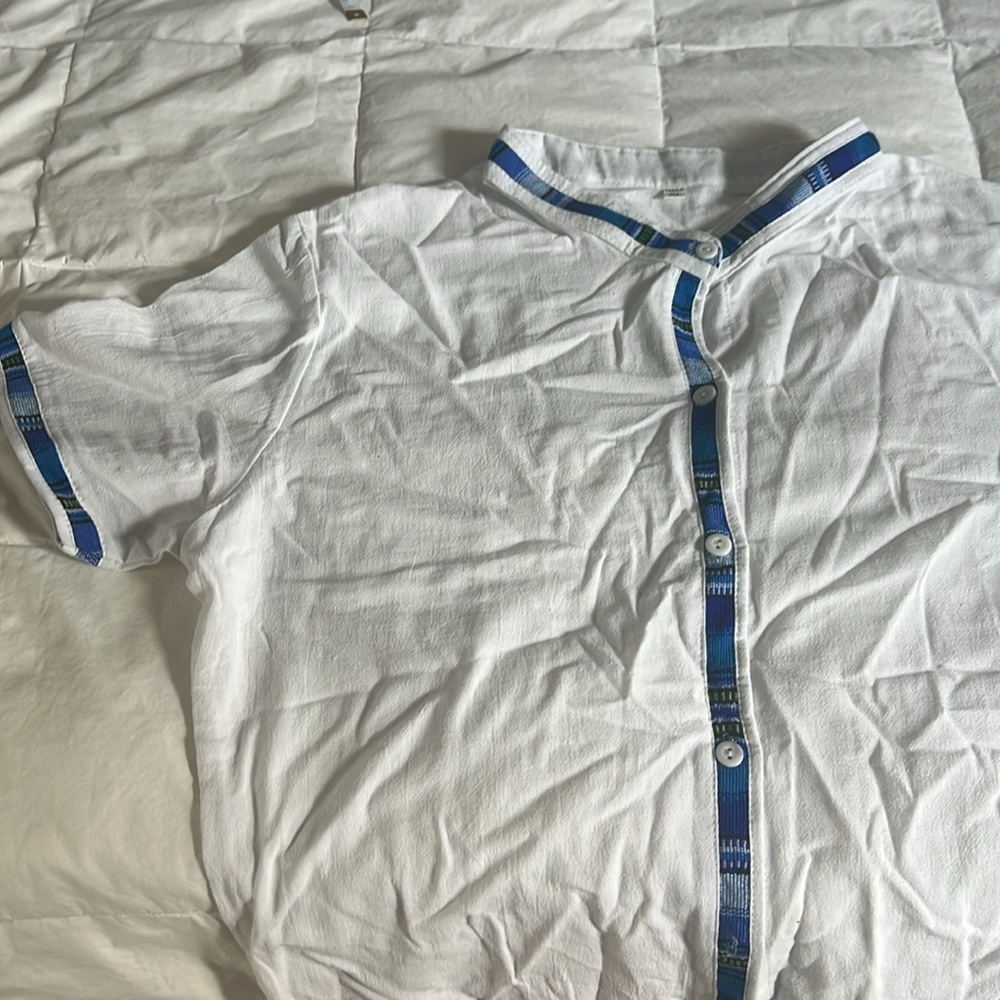 White and Blue Men's Shirt